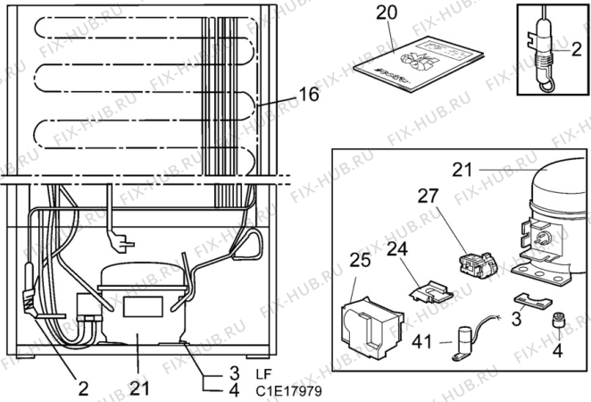 Взрыв-схема холодильника Husqvarna Electrolux QT306W - Схема узла C10 Cold, users manual